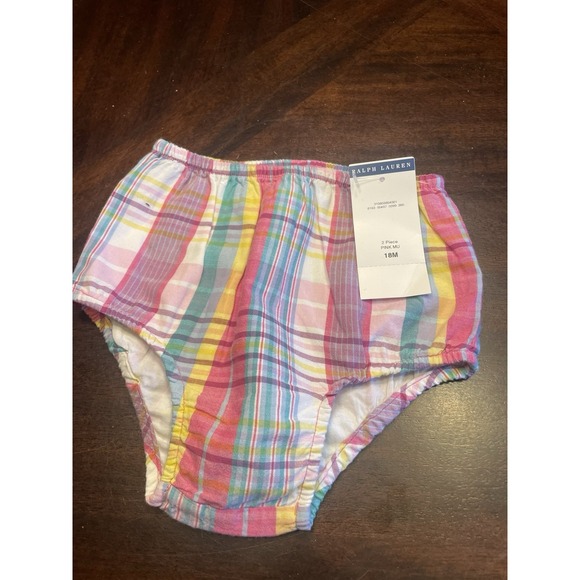 Lauren Ralph Lauren Other - Ralph Lauren Pink Madras plaid bloomers shorts diaper cover 18 month